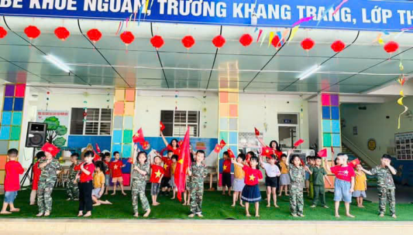 Chào mừng kỷ niệm 50 năm ngày Giải phóng miền Nam, thống nhất đất nước( 30/4/1975 - 30/4/2025) và ngày Quốc tế lao động 1/5 của các bé trường Mầm non VĨnh Hòa