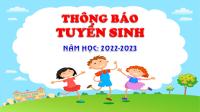 Kế hoạch Tuyển sinh của trường Mầm non Vĩnh Hòa năm học 2022 - 2023