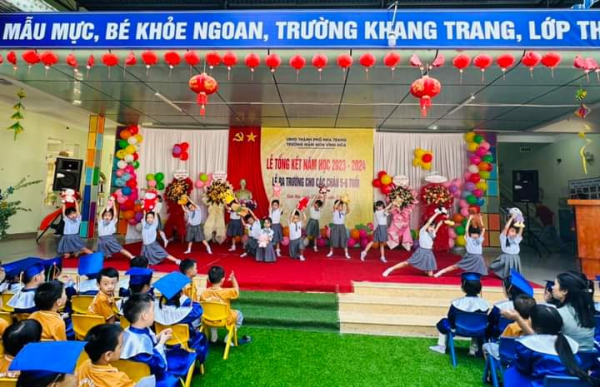 Trường mầm non Vĩnh Hoà tổ chức Lễ tổng kết - Lễ ra trường cho các cháu 5-6 tuổi năm học 2023-2024